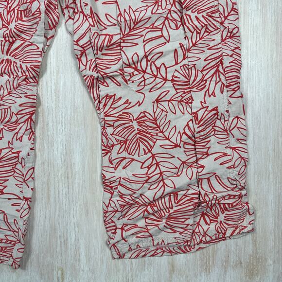 Lane Bryant Drawstring Linen Tropical Leaf Print Resort Wide Leg Pants 18/20 - Picture 2 of 16